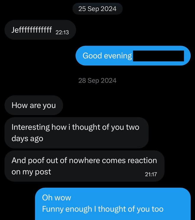 When he reached back out